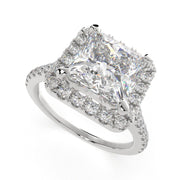Isadora Princess Cut Halo Pave Engagement Ring Setting - Nivetta